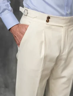 Men's Dress Pants Trousers Suit Pants Gurkha Pants Pocket Plain Comfort Breathable Outdoor Daily Going out Fashion Casual Slim Black White