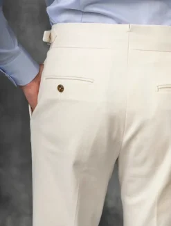 Men's Dress Pants Trousers Suit Pants Gurkha Pants Pocket Plain Comfort Breathable Outdoor Daily Going out Fashion Casual Slim Black White