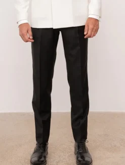 Men's Dress Pants Trousers Suit Pants Gurkha Pants Pocket Plain Comfort Breathable Outdoor Daily Going out Fashion Casual Slim Black White