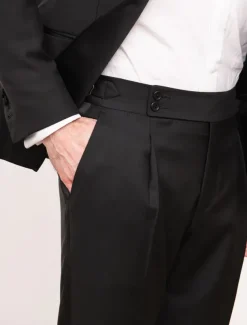 Men's Dress Pants Trousers Suit Pants Gurkha Pants Pocket Plain Comfort Breathable Outdoor Daily Going out Fashion Casual Slim Black White