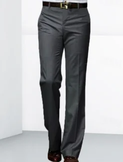 Men's Dress Pants Trousers Chinos Buttons Pocket Plain Comfort Formal Party Work Fashion Classic Style Black White Micro-elastic