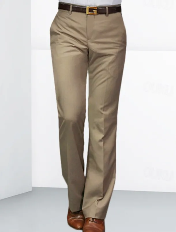 Men's Dress Pants Trousers Chinos Buttons Pocket Plain Comfort Formal Party Work Fashion Classic Style Black White Micro-elastic