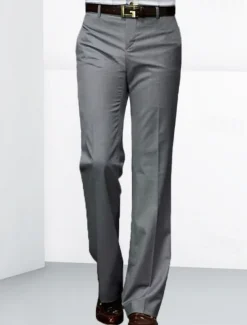 Men's Dress Pants Trousers Chinos Buttons Pocket Plain Comfort Formal Party Work Fashion Classic Style Black White Micro-elastic