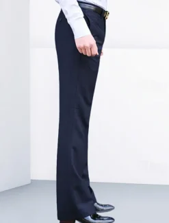 Men's Dress Pants Trousers Chinos Buttons Pocket Plain Comfort Formal Party Work Fashion Classic Style Black White Micro-elastic