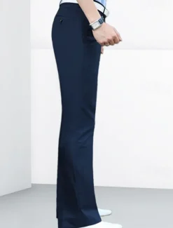 Men's Dress Pants Trousers Chinos Buttons Pocket Plain Comfort Formal Party Work Fashion Classic Style Black White Micro-elastic