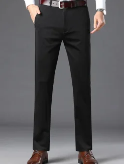 Men's Dress Pants Trousers Slacks Suit Pants Pocket Plain Comfort Breathable Wedding Outdoor Daily Fashion Casual Black Royal Blue