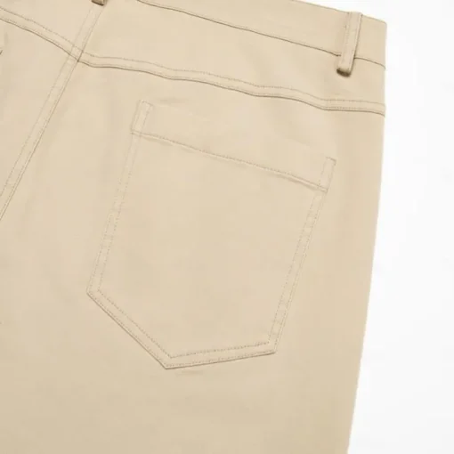 Men's Dress Pants Zipper Pocket Solid Color Breathable Full Length Formal Office Business Chic & Modern Formal Navy Blue Khaki Micro-elastic