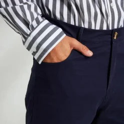 Men's Dress Pants Zipper Pocket Solid Color Breathable Full Length Formal Office Work Chic & Modern Formal Navy Blue Khaki Micro-elastic