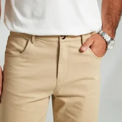 Men's Dress Pants Zipper Pocket Solid Color Breathable Full Length Formal Office Work Chic & Modern Formal Navy Blue Khaki Micro-elastic