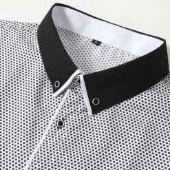 Men's Dress Shirt Button Down Shirt Collared Shirt Polka Dot Wedding Outdoor Black White Red Navy Blue Long Sleeve Turndown Summer Spring Clothing Apparel Print