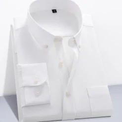 Men's Dress Shirt Button Down Shirt Non Iron Shirt Oxford Shirt Plaid Wedding Outdoor Black White Pink Red Long Sleeve Square Neck Spring & Fall Clothing Apparel Button-Down