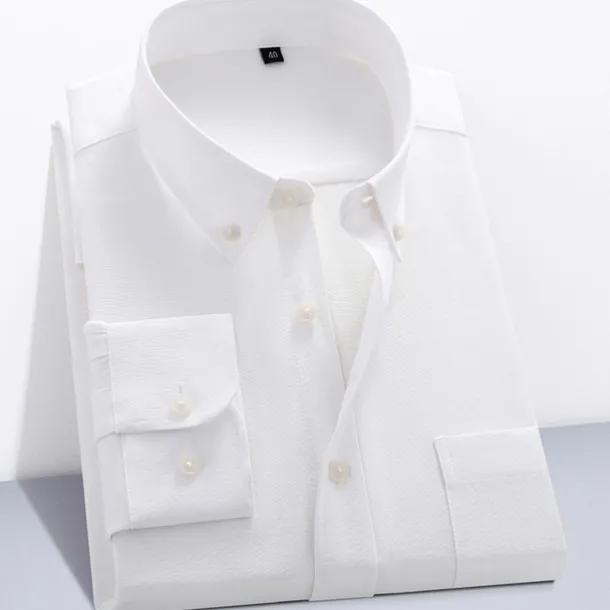 Men's Dress Shirt Button Down Shirt Non Iron Shirt Oxford Shirt Plaid Wedding Outdoor Black White Pink Red Long Sleeve Square Neck Spring & Fall Clothing Apparel Button-Down