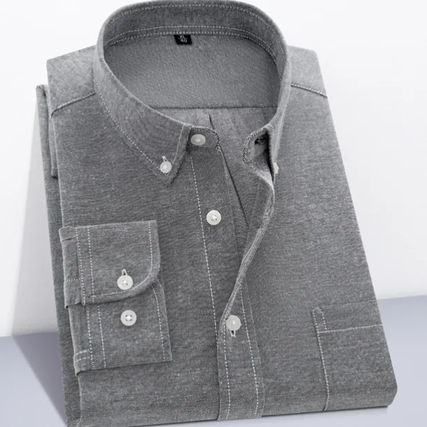 Men's Dress Shirt Button Down Shirt Non Iron Shirt Oxford Shirt Plaid Wedding Outdoor Black White Pink Red Long Sleeve Square Neck Spring & Fall Clothing Apparel Button-Down