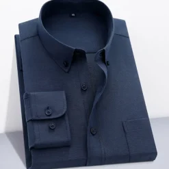 Men's Dress Shirt Button Down Shirt Non Iron Shirt Oxford Shirt Plaid Wedding Outdoor Black White Pink Red Long Sleeve Square Neck Spring & Fall Clothing Apparel Button-Down