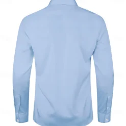 Men's Dress Shirt Button Up Shirt Jesus Party Evening Wear Business Light Blue Black Grey White Pink Long Sleeve Shirt Collar Fall Winter Clothing Apparel Button Up