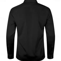 Men's Dress Shirt Button Up Shirt Cross Formal Business Black White Blue Brown Long Sleeve Shirt Collar Fall Winter Clothing Apparel Button Up