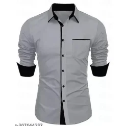 Men's Dress Shirt Casual Shirt Black White Light Green Burgundy Blue Long Sleeve Color Block Solid / Plain Color Turndown Wedding Vacation Button-Down Clothing Apparel Cotton Fashion Leisure