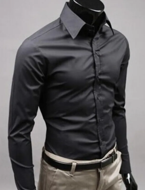 Men's Dress Shirt Collared Shirt Button Up Shirt Plain Formal Wedding Black White Yellow Pink Long Sleeve Shirt Collar Clothing Apparel