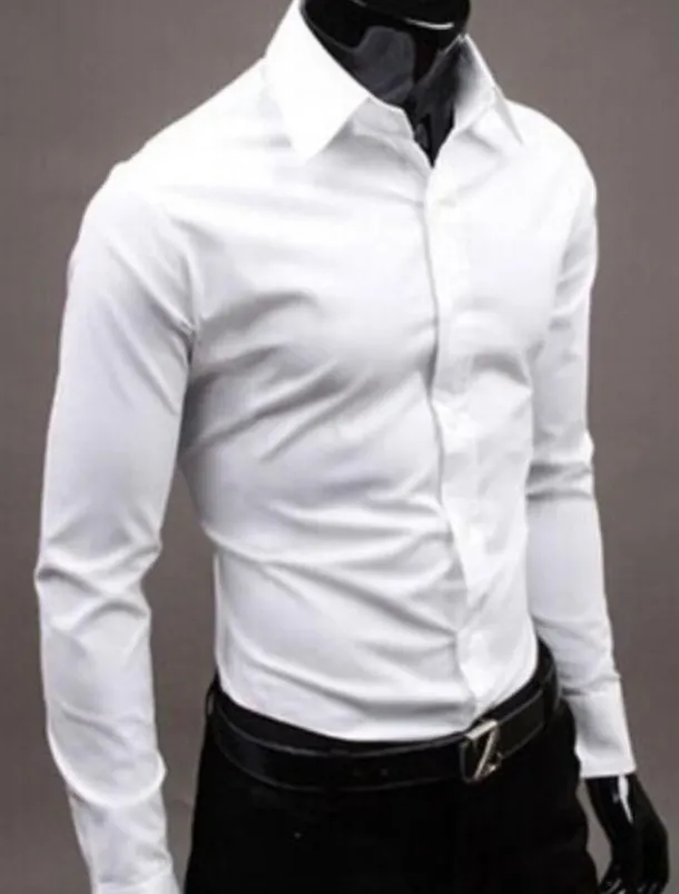 Men's Dress Shirt Collared Shirt Button Up Shirt Plain Formal Wedding Black White Yellow Pink Long Sleeve Shirt Collar Clothing Apparel