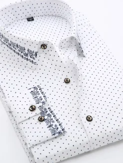 Men's Dress Shirt Non Iron Shirt Stretch Plaid / Striped / Chevron / Round Wedding Office & Career Light Pink Light Blue Black White Turndown Spring & Summer All Seasons Clothing Apparel