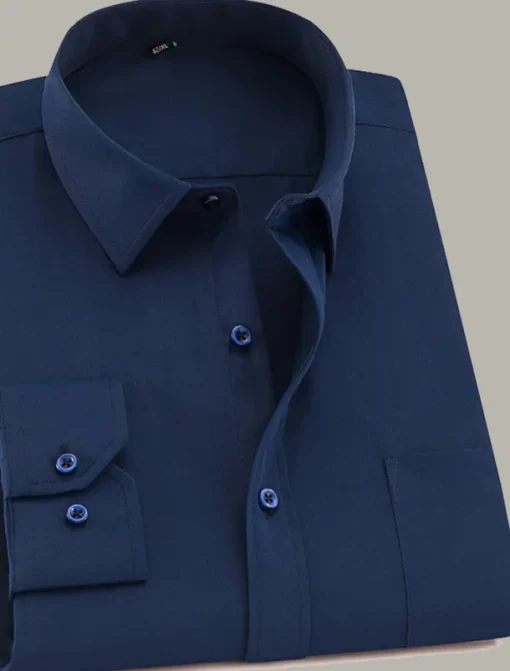 Men's Dress Shirt Non Iron Shirt Tuxedo Shirts Solid / Plain Color Wedding Office & Career Black White Yellow Pink Long Sleeve Shirt Collar All Seasons Clothing Apparel Print