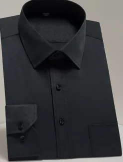 Men's Dress Shirt Non Iron Shirt Tuxedo Shirts Solid / Plain Color Wedding Office & Career Black White Yellow Pink Long Sleeve Shirt Collar All Seasons Clothing Apparel Print