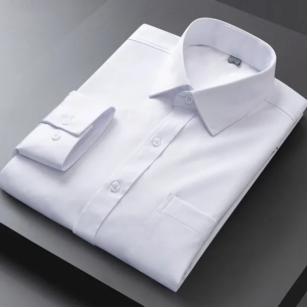 Men's Dress Shirt Non Iron Shirt Plain Wedding Outdoor Light Blue Black White Light Green Long Sleeve Turndown Summer Spring Clothing Apparel