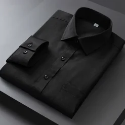 Men's Dress Shirt Non Iron Shirt Plain Wedding Outdoor Light Blue Black White Light Green Long Sleeve Turndown Summer Spring Clothing Apparel