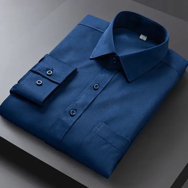 Men's Dress Shirt Non Iron Shirt Plain Wedding Outdoor Light Blue Black White Light Green Long Sleeve Turndown Summer Spring Clothing Apparel