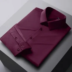 Men's Dress Shirt Non Iron Shirt Graphic Prints Wedding Outdoor Wine Blue-Green Black White Long Sleeve Turndown Spring & Fall Clothing Apparel