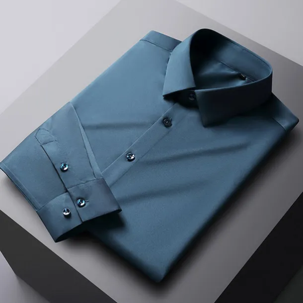 Men's Dress Shirt Non Iron Shirt Graphic Prints Wedding Outdoor Wine Blue-Green Black White Long Sleeve Turndown Spring & Fall Clothing Apparel