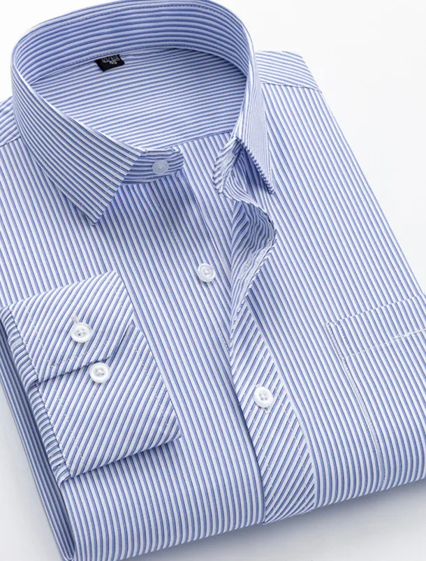 Men's Dress Shirt Non Iron Shirt Collared Shirt Button Up Shirt Striped Wedding Work A D G H Long Sleeve Collar Spring & Fall Clothing Apparel Button-Down