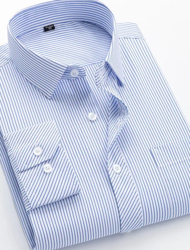 Men's Dress Shirt Non Iron Shirt Collared Shirt Button Up Shirt Striped Wedding Work A D G H Long Sleeve Collar Spring & Fall Clothing Apparel Button-Down