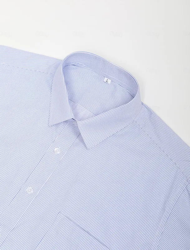 Men's Dress Shirt Non Iron Shirt Collared Shirt Button Up Shirt Striped Wedding Work A D G H Long Sleeve Collar Spring & Fall Clothing Apparel Button-Down