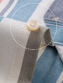 Men's Dress Shirt Striped Shirt Button Down Shirt Non Iron Shirt Oxford Shirt Plaid / Striped / Chevron / Round Wedding Office & Career Light Blue Dark Red Red Dark Navy Long Sleeve Shirt Collar All