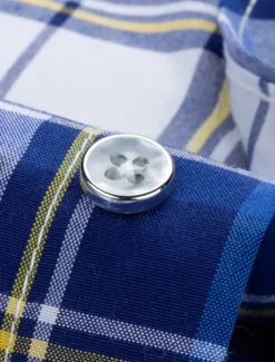 Men's Dress Shirt Stripes and Plaid Wedding Office & Career Yellow Dark Pink Blue Sky Blue Short Sleeve Turndown Spring & Summer Clothing Apparel