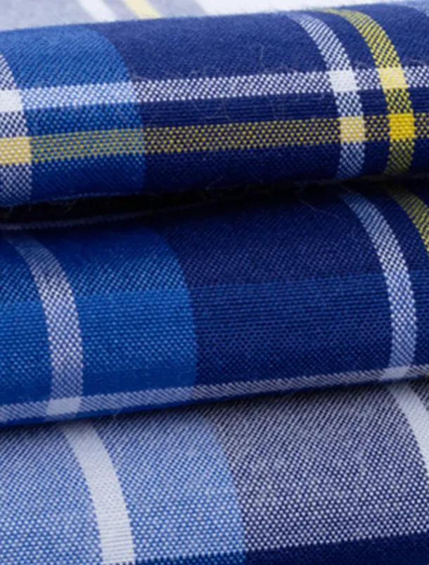 Men's Dress Shirt Stripes and Plaid Wedding Office & Career Yellow Dark Pink Blue Sky Blue Short Sleeve Turndown Spring & Summer Clothing Apparel