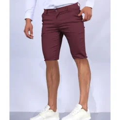Men's Dress Shorts Burmuda Shorts Work Shorts Golf Shorts Pocket Plain Comfort Breathable Knee Length Outdoor Business Fashion Casual Black White