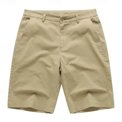 Men's Dress Shorts Burmuda Shorts Work Shorts Golf Shorts Pocket Plain Comfort Breathable Knee Length Outdoor Business Fashion Casual Black White