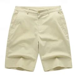 Men's Dress Shorts Burmuda Shorts Work Shorts Golf Shorts Pocket Plain Comfort Breathable Knee Length Outdoor Business Fashion Casual Black White