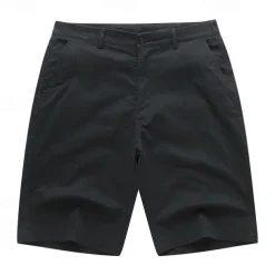 Men's Dress Shorts Burmuda Shorts Work Shorts Golf Shorts Pocket Plain Comfort Breathable Knee Length Outdoor Business Fashion Casual Black White