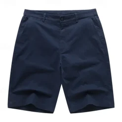 Men's Dress Shorts Burmuda Shorts Work Shorts Golf Shorts Pocket Plain Comfort Breathable Knee Length Outdoor Business Fashion Casual Black White