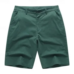 Men's Dress Shorts Burmuda Shorts Work Shorts Golf Shorts Pocket Plain Comfort Breathable Knee Length Outdoor Business Fashion Casual Black White