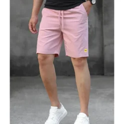 Men's Dress Shorts Burmuda Shorts Work Shorts Pocket Drawstring Plain Comfort Breathable Knee Length Outdoor Business Fashion Casual Black Pink
