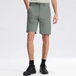 Men's Dress Shorts Burmuda Shorts Work Shorts Ruched Pocket Plain Comfort Breathable Knee Length Outdoor Business Fashion Casual Black Orange