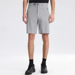 Men's Dress Shorts Burmuda Shorts Work Shorts Ruched Pocket Plain Comfort Breathable Knee Length Outdoor Business Fashion Casual Black Orange