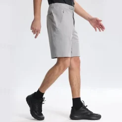 Men's Dress Shorts Burmuda Shorts Work Shorts Ruched Pocket Plain Comfort Breathable Knee Length Outdoor Business Fashion Casual Black Orange