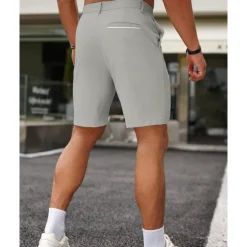 Men's Dress Shorts Burmuda Shorts Work Shorts Pocket Plain Comfort Breathable Knee Length Outdoor Business Fashion Casual Black White