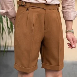 Men's Dress Shorts Summer Shorts Work Shorts Casual Shorts Pocket Plain Comfort Short Formal Party Work Fashion Classic Style Black White Micro-elastic