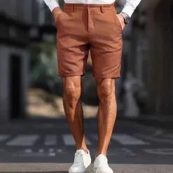 Men's Dress Shorts Summer Shorts Work Shorts Golf Shorts Pocket Plain Comfort Breathable Short Outdoor Vacation Sport Casual Coffee
